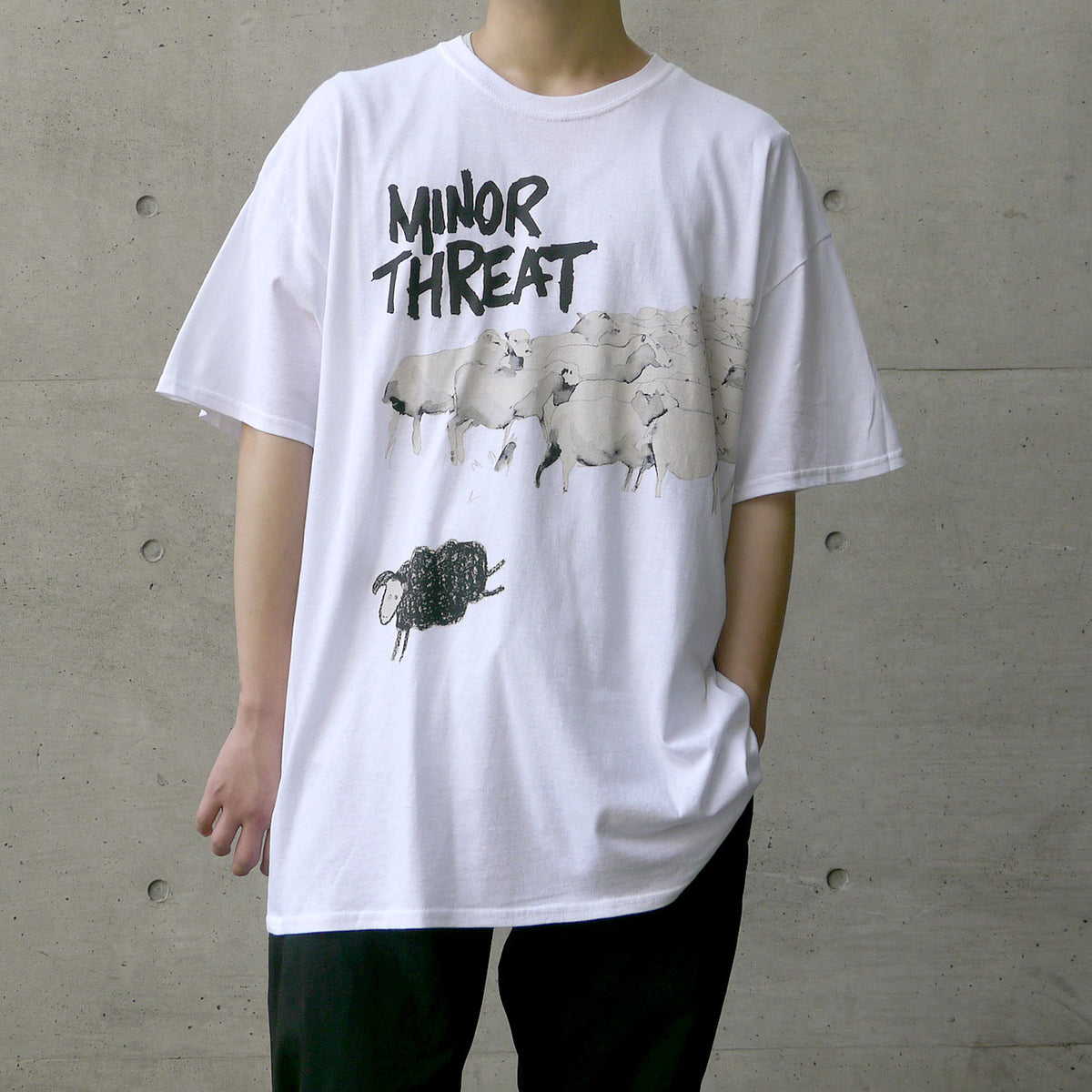 00's MINOR THREAT out of step Tシャツ Lマイナースレット