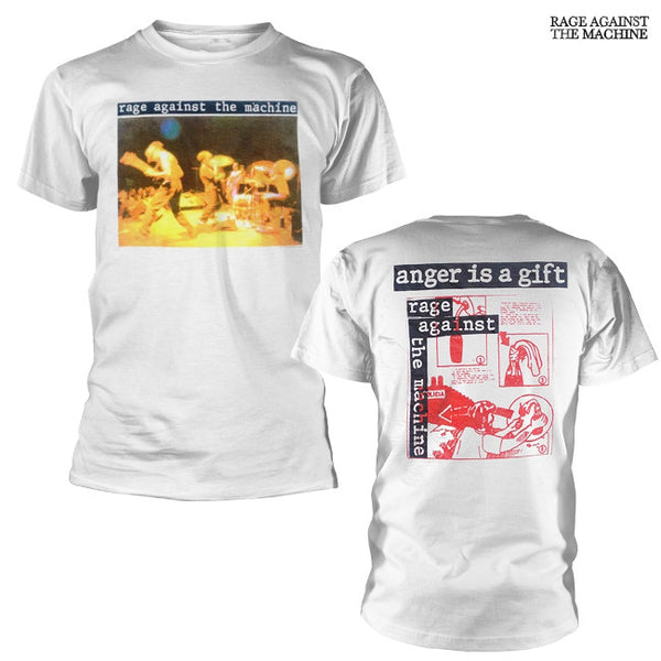 【お取り寄せ】Rage Against the Machine / レイジ・アゲインスト・ザ・マシーン - ANGER IS A GIFT Tシャツ(ホワイト)