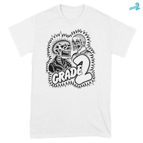 【お取り寄せ】Grade 2 / グレイド2 - Skele Punk & Skin Black Tシャツ(ホワイト)