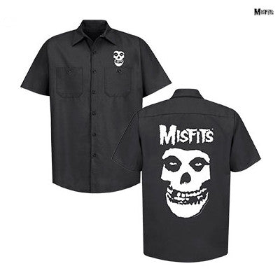 【即納】Misfits / ミスフィッツ - Fiend Skull ワークシャツ (ブラック)