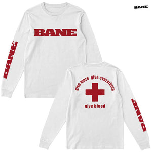 【お取り寄せ】BANE / ベイン - Give Blood ロングスリーブ・長袖シャツ(ホワイト)