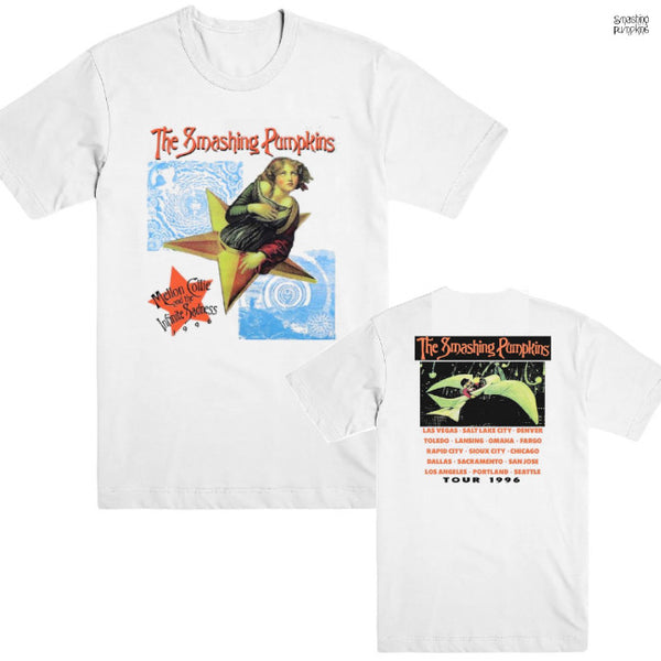 【即納】Smashing Pumpkins / スマッシング・パンプキンズ - MELLON COLLIE AND THE INFINITE SADNESS TOUR Tシャツ(ホワイト)