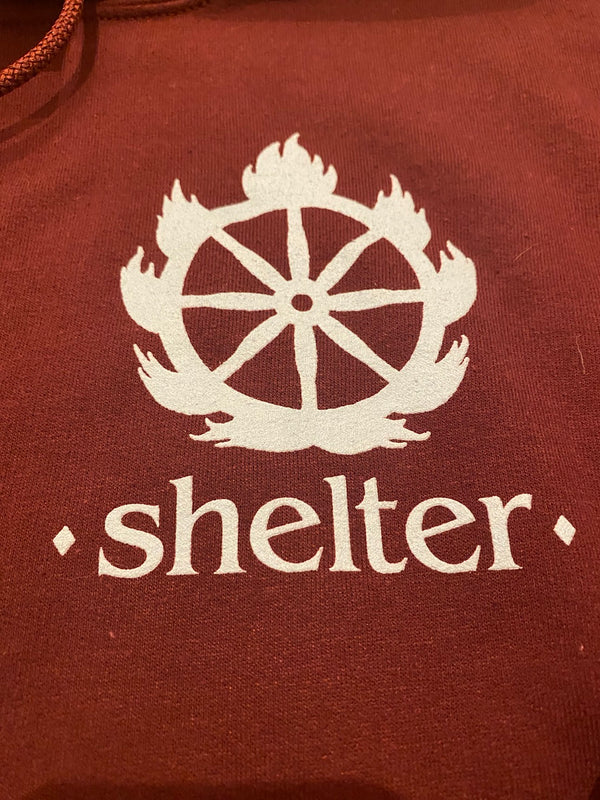 【完売】【USED】【早い者勝ち！】【XXL】Shelter /シェルター - Logo プルオーバーパーカー(マルーン)