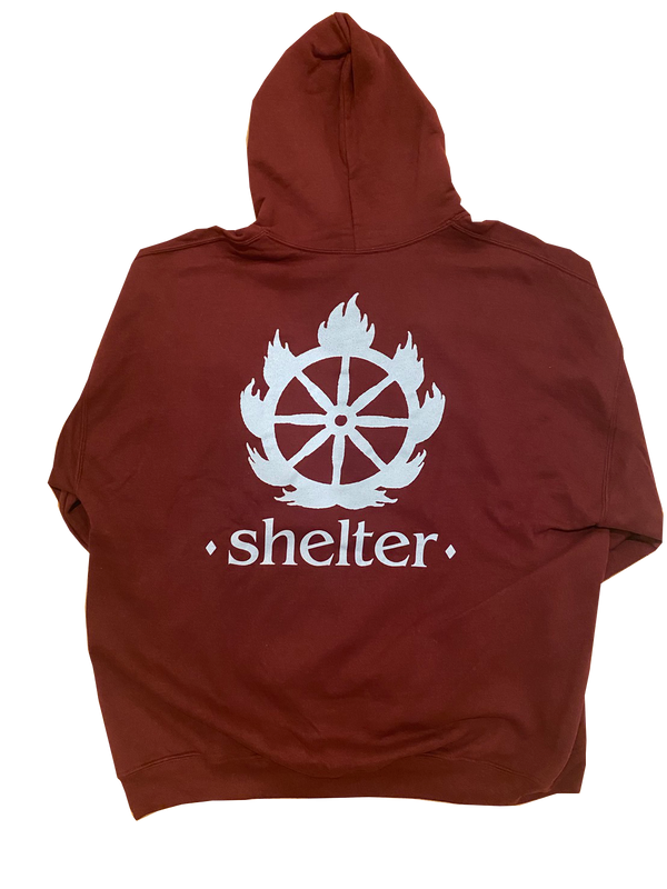【完売】【USED】【早い者勝ち！】【XXL】Shelter /シェルター - Logo プルオーバーパーカー(マルーン)