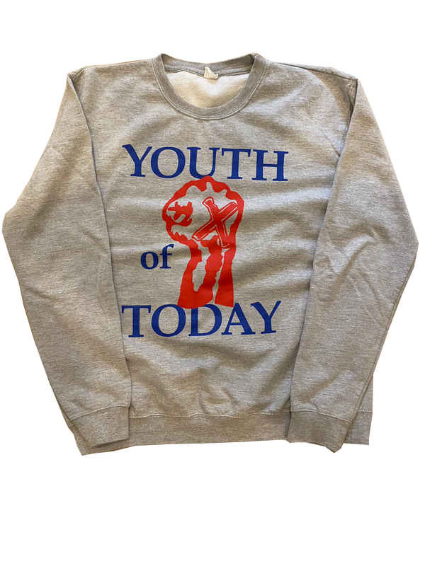 【USED】【早い者勝ち！】【XL】Youth Of Today / ユース・オブ・トゥデイ - FIST トレーナー(グレー)