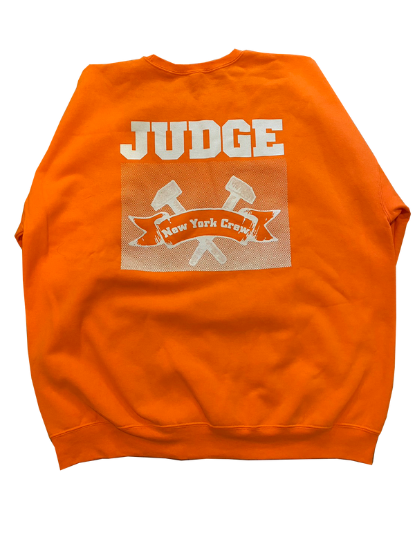 【完売】【USED】【早い者勝ち！】【XXL】JUDGE / ジャッジ - NEW YORK CREW クルーネック・トレーナー(オレンジ)