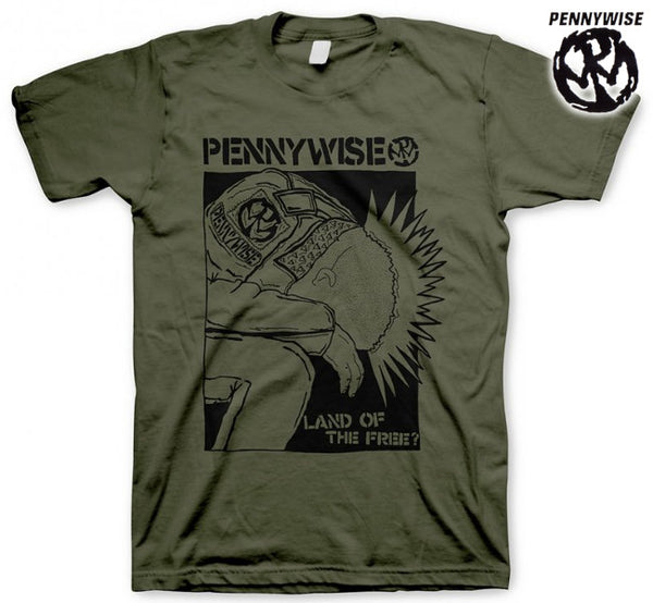 【お取り寄せ】Pennywise /ペニーワイズ - Land Of The Free Tシャツ (オリーブ)