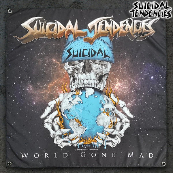 【期間限定】 Suicidal Tendencies /スイサイダル・テンデンシーズ - World Gone Mad バナー・フラッグ(ブラック)