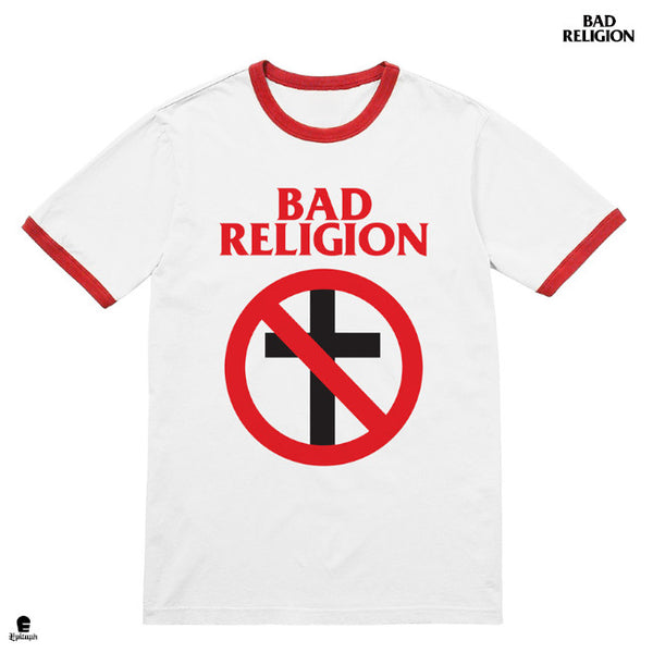 【即納】Bad Religion / バッド・レリジョン - Cross Buster Ringer Tシャツ(ホワイト)