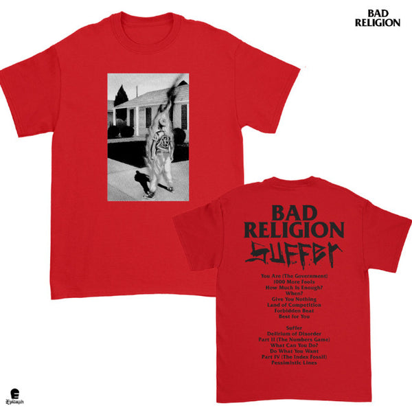 【お取り寄せ】Bad Religion / バッド・レリジョン - Suffer Tracklist Tシャツ(レッド)