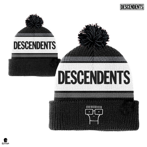 【お取り寄せ】Descendents / ディセンデンツ - Milo Pom Pom ビーニー・ニット帽子(ブラックｘホワイト)