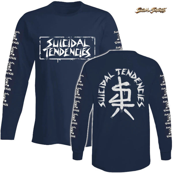 【期間限定】 Suicidal Tendencies /スイサイダル・テンデンシーズ - Spray Logo ロングスリーブ・長袖シャツ(ネイビー)