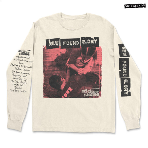 【品切れ】New Found Glory / ニュー・ファウンド・グローリー - Sticks and Stones Xerox ロングスリーブ・長袖シャツ(ナチュラル)