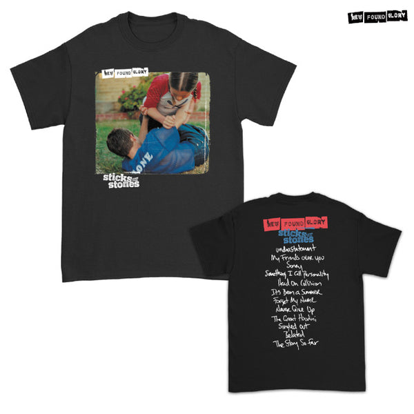 【品切れ】New Found Glory / ニュー・ファウンド・グローリー - Sticks and Stones Tracklist Tシャツ(ブラック)