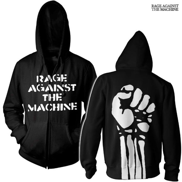 【お取り寄せ】Rage Against the Machine / レイジ・アゲインスト・ザ・マシーン - LARGE FIST ジップアップパーカー(ブラック)