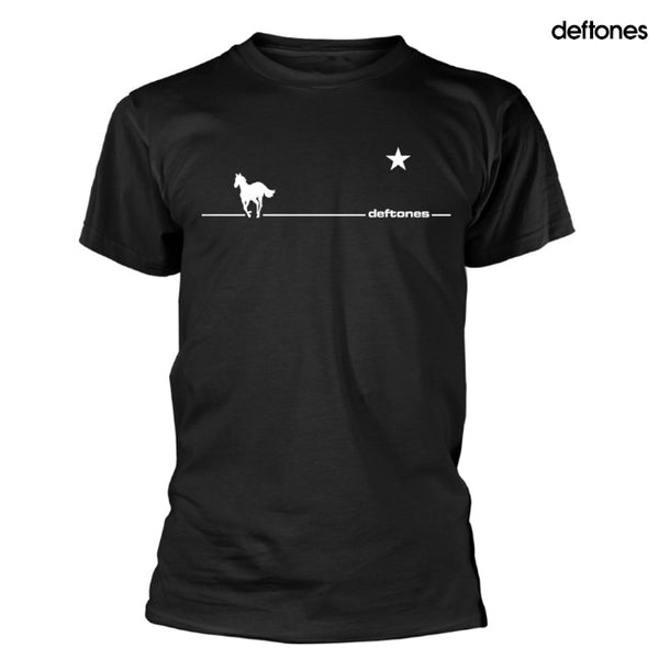 【お取り寄せ】Deftones / デフトーンズ - WHITE LINE PONY Tシャツ(ブラック)
