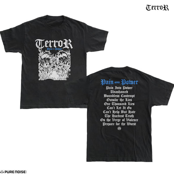 【お取り寄せ】Terror / テラー - PAIN INTO POWER Tシャツ(ブラック)
