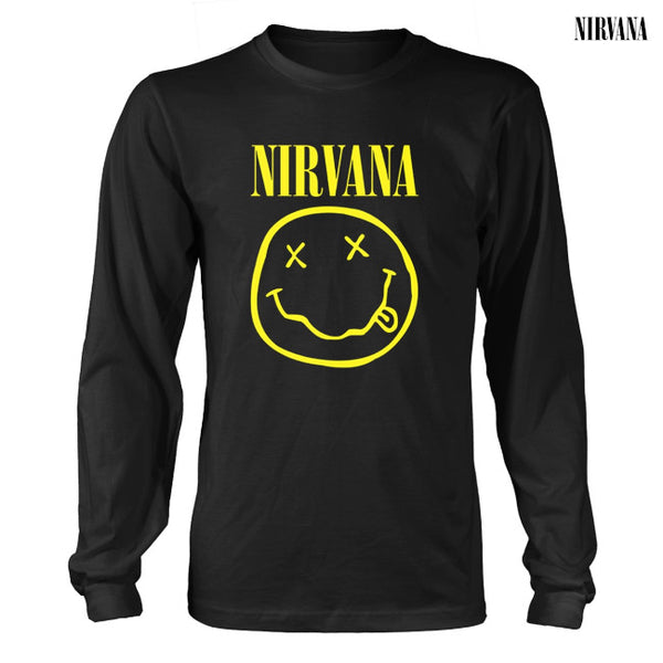 【お取り寄せ】Nirvana / ニルヴァーナ - SMILEY LOGO ロングスリーブ・長袖シャツ(ブラック)