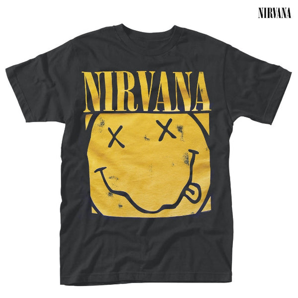 【お取り寄せ】Nirvana / ニルヴァーナ - BOX SMILEY Tシャツ(ブラック)