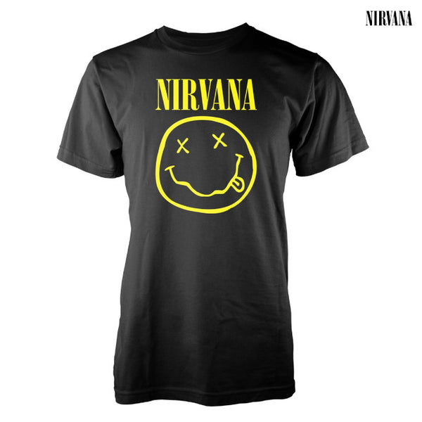 【お取り寄せ】Nirvana / ニルヴァーナ - SMILEY LOGO Tシャツ(ブラック)