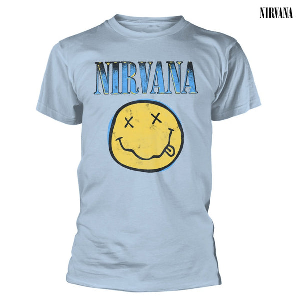 【お取り寄せ】Nirvana / ニルヴァーナ - XEROX SMILEY Tシャツ(ブルー)