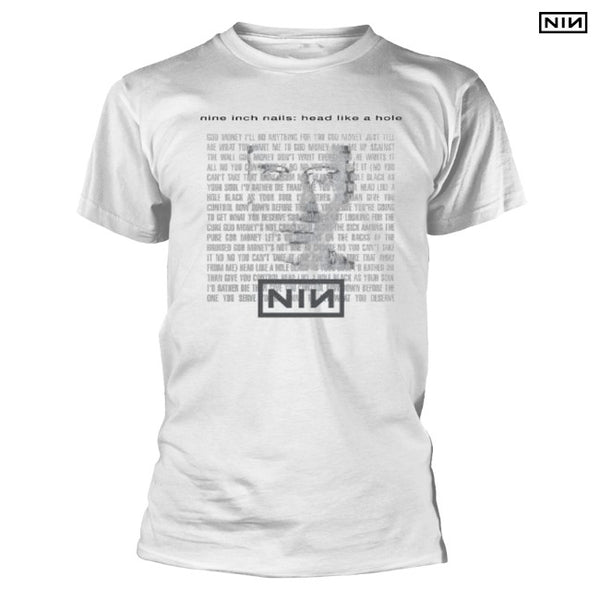 【お取り寄せ】Nine Inch Nails / ナイン・インチ・ネイルズ - HEAD LIKE A HOLE Tシャツ(ホワイト)