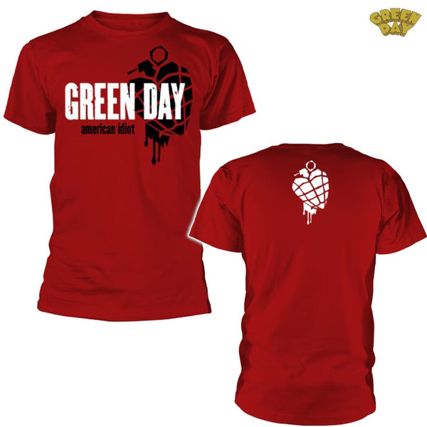 【お取り寄せ】Green Day / グリーン・デイ - AMERICAN IDIOT HEART GRENADE Tシャツ(レッド)