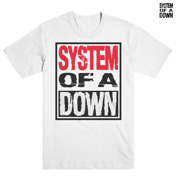 【お取り寄せ】System of a Down / システム・オブ・ア・ダウン - TRIPLE STACK BOX Tシャツ(ホワイト)