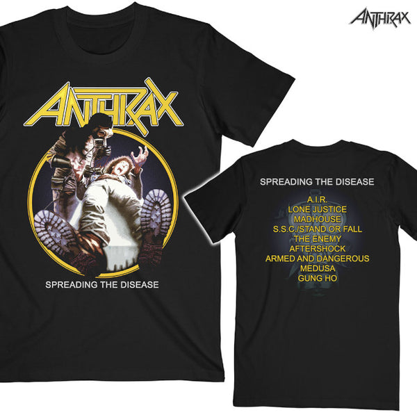 【お取り寄せ】Anthrax / アンスラックス - SPREADING THE DISEASE TRACK LIST Tシャツ(ブラック)