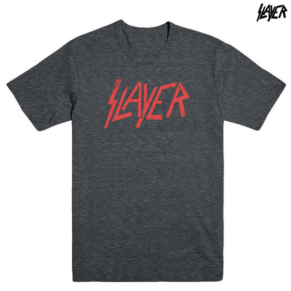 【お取り寄せ】Slayer / スレイヤー - DISTRESSED LOGO Tシャツ(チャクールグレー)