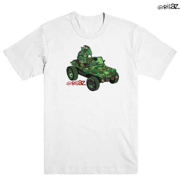 【お取り寄せ】Gorillaz / ゴリラズ - GREEN JEEP Tシャツ(ホワイト)