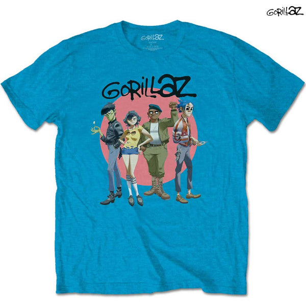 【お取り寄せ】Gorillaz / ゴリラズ - GROUP CIRCLE RISE Tシャツ(ブルー)