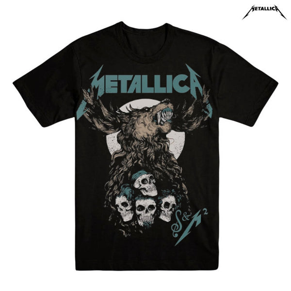 【お取り寄せ】Metallica / メタリカ - S&M2 SKULLS Tシャツ(ブラック)