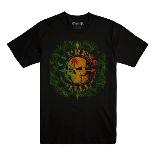 【お取り寄せ】Cypress Hill / サイプレス・ヒル - SOUTH GATE LOGO & LEAVES Tシャツ(ブラック)