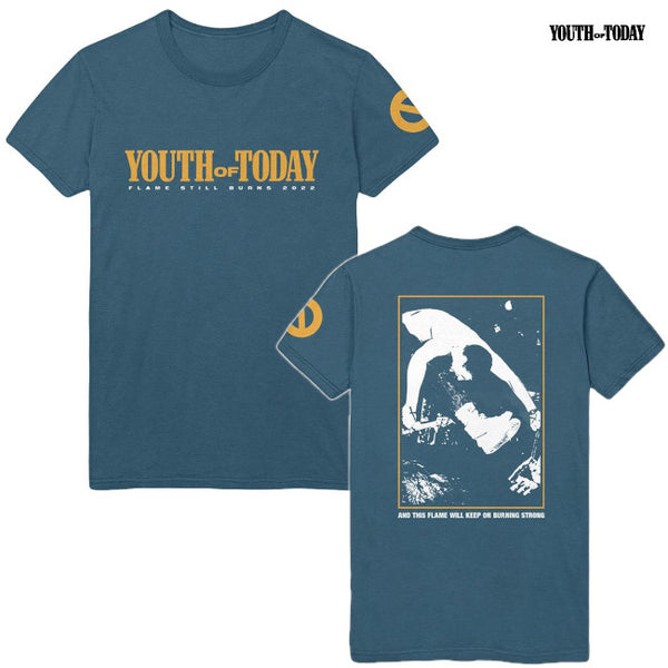 【お取り寄せ】Youth Of Today / ユース・オブ・トゥデイ - Flame Still Burns Tシャツ(インディゴブルー)
