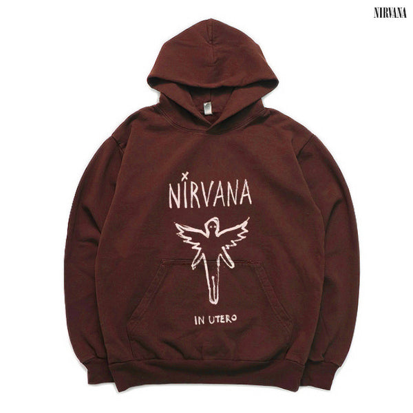 【お取り寄せ】Nirvana / ニルヴァーナ - IN UTERO OUTLINEプルオーバーパーカー(ブラウン)