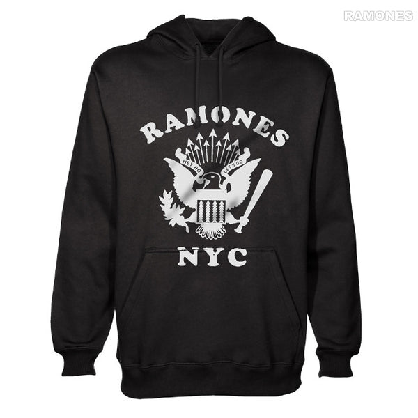 【お取り寄せ】Ramones / ラモーンズ - RETRO EAGLE NEW YORK CITY プルオーバーパーカー (ブラック)