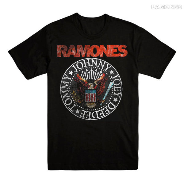 【お取り寄せ】Ramones / ラモーンズ - VINTAGE EAGLE SEAL Tシャツ (ブラック)