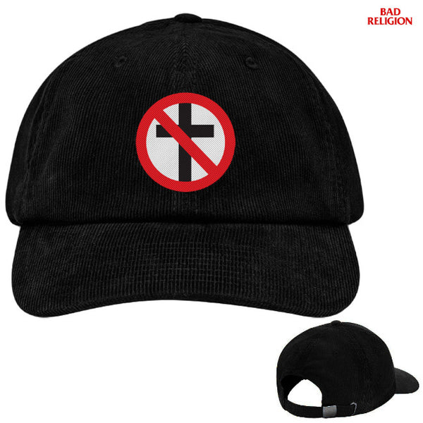【お取り寄せ】Bad Religion / バッド・レリジョン - Crossbuster 刺繍ロゴ・コーデュロイキャップ(ブラック)