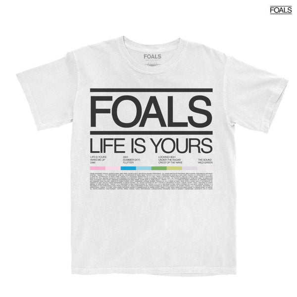 【お取り寄せ】Foals / フォールズ - LIFE IS YOURS SONG LIST Tシャツ (ホワイト)