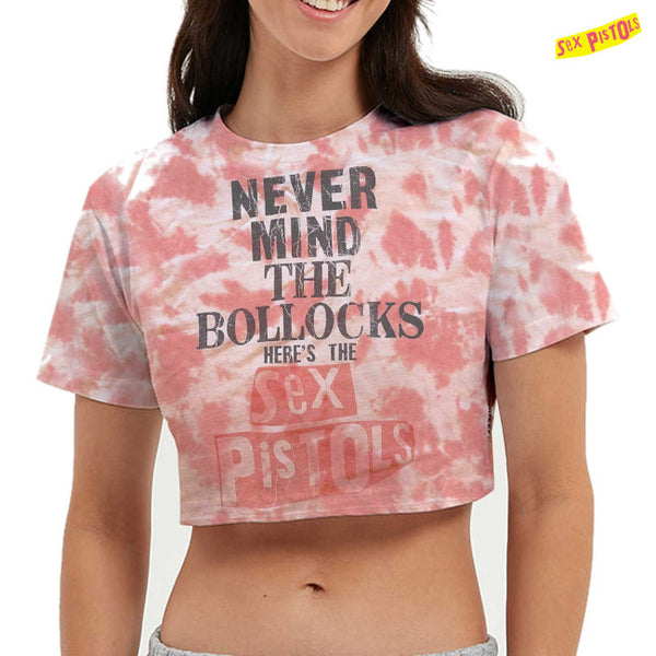 【お取り寄せ】Sex Pistols / セックス・ピストルズ - NEVER MIND THE BOLLOCKS レディースクロップドシャツ (タイダイ)