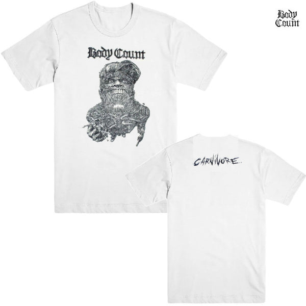 【お取り寄せ】Body Count / ボディーカウント - CARNIVORE Tシャツ (ホワイト)