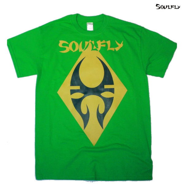 【お取り寄せ】Soulfly / ソウルフライ - BRAZIL LOGO Tシャツ (グリーン)