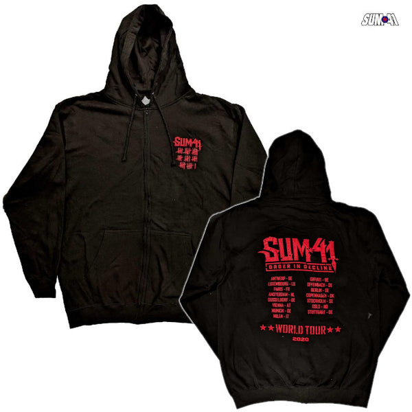 【お取り寄せ】SUM 41 / サム・フォーティーワン - ORDER IN DECLINE TOUR ジップアップパーカー (ブラック)