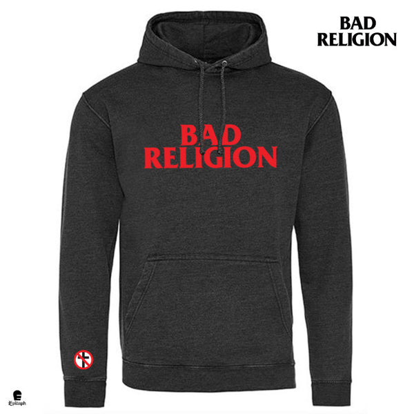 【品切れ】Bad Religion / バッド・レリジョン - Logo Washed プルオーバーパーカー(ヴィンテージブラック)