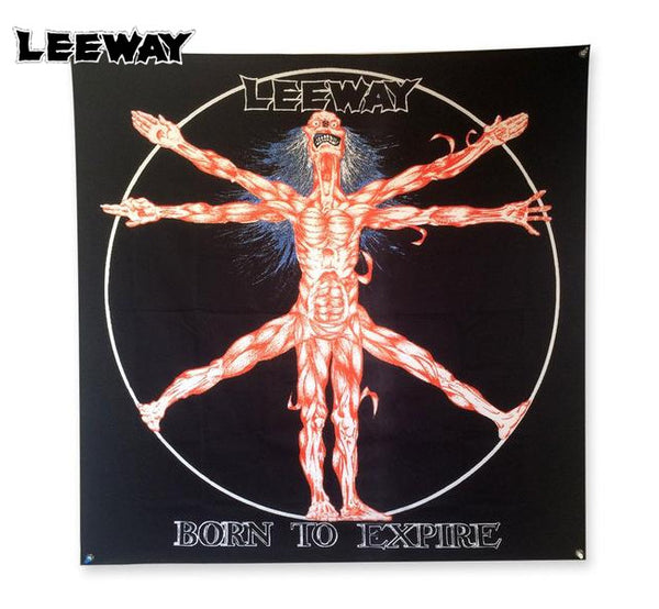 【お取り寄せ】LEEWAY / リーウェイ - Born To Expire バナー・フラッグ・旗(ブラック)