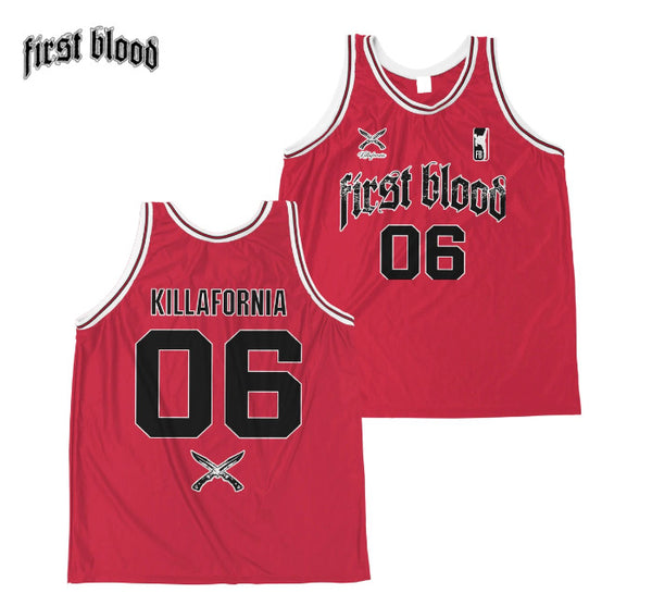 【お取り寄せ】First Blood /ファーストブラッド - Killafornia バスケットボールジャージー・タンクトップ(レッド)