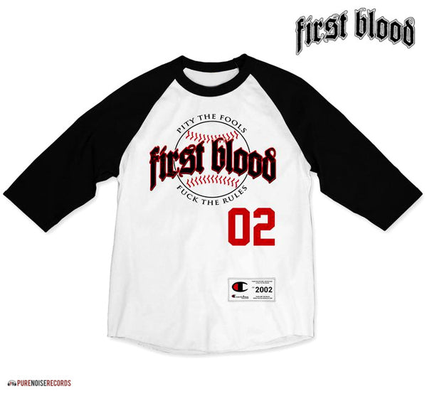 【お取り寄せ】First Blood /ファーストブラッド - Pity ラグラン・シャツ(ホワイトｘブラック)