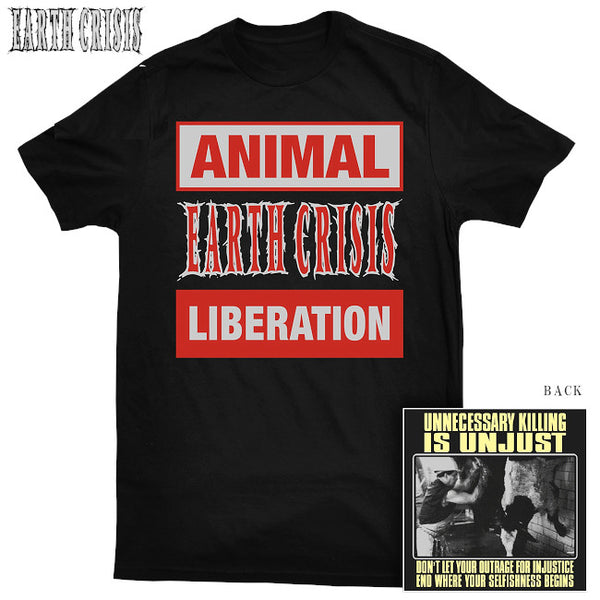 【品切れ】EARTH CRISIS /アース・クライシス - ANIMAL LIBERATION Tシャツ(ブラック)