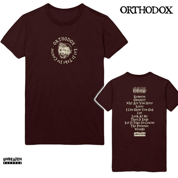 【お取り寄せ】Orthodox / オーソドックス - Track List Tシャツ(マルーン)